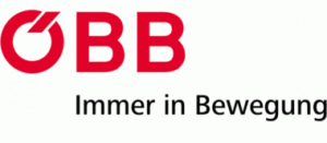 Logo der Österreichischen Bundesbahnen: ÖBB. Immer in Bewegung